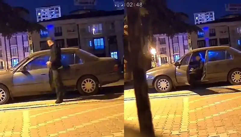 Park Halindeki Otomobilin Çalınma Anı Kameralara Yansıdı